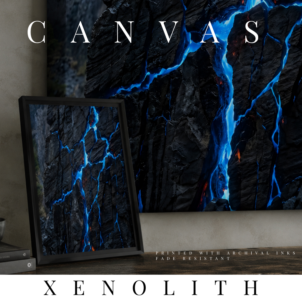 Xenolith canvas print shown in product view in 10 x 20 inch universal size
