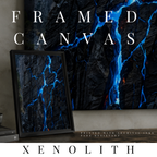 Xenolith framed canvas print shown in product view in black frame, 8 x 10 inch universal size