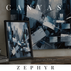 Zephyr canvas skyline shown in product view in 12 x 16 inch universal size