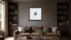 Behemoth framed paper at 16x16 inch (square) scale in a premium residential lounge/library