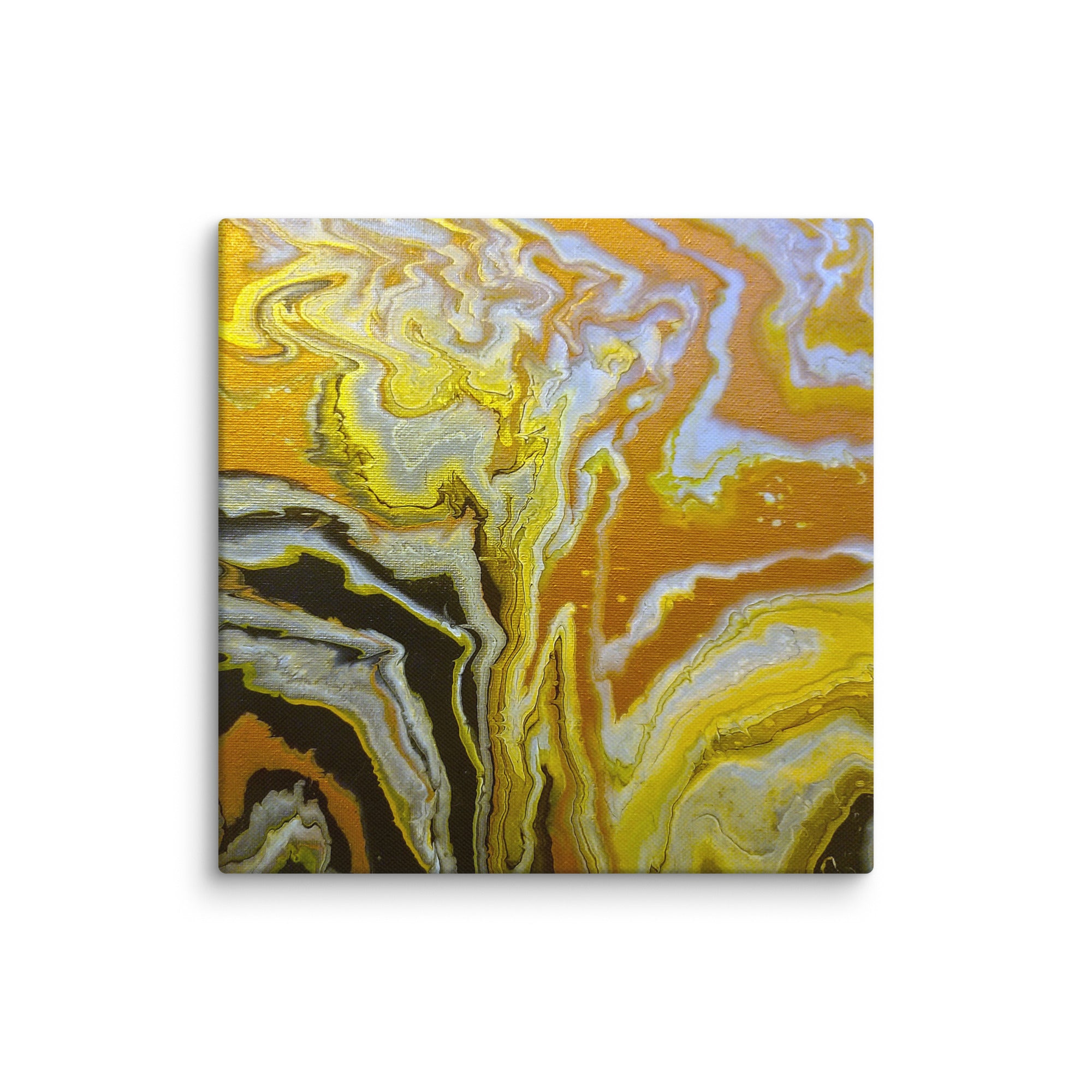 Golden Surge canvas print product mockup in 18 x 18 inch universal size