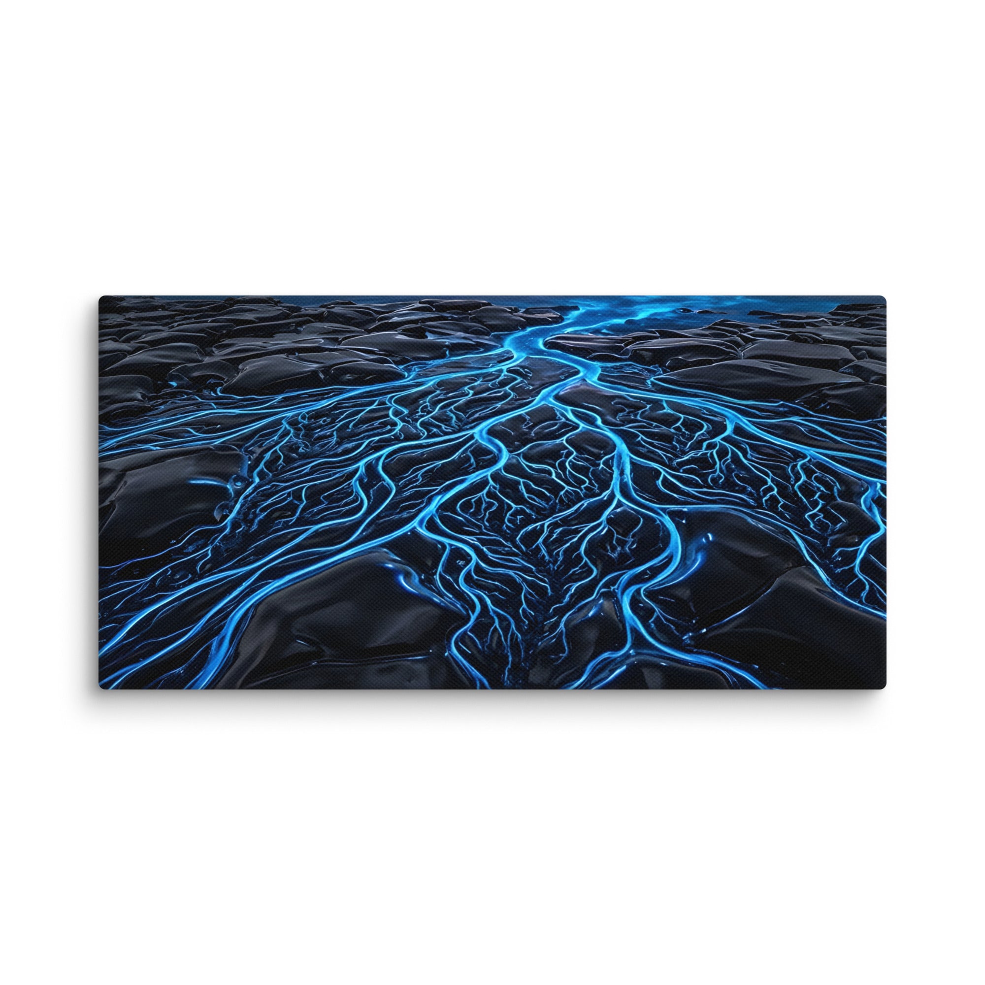 Caldera canvas print shown in wall display view in 16 x 24 inch universal size