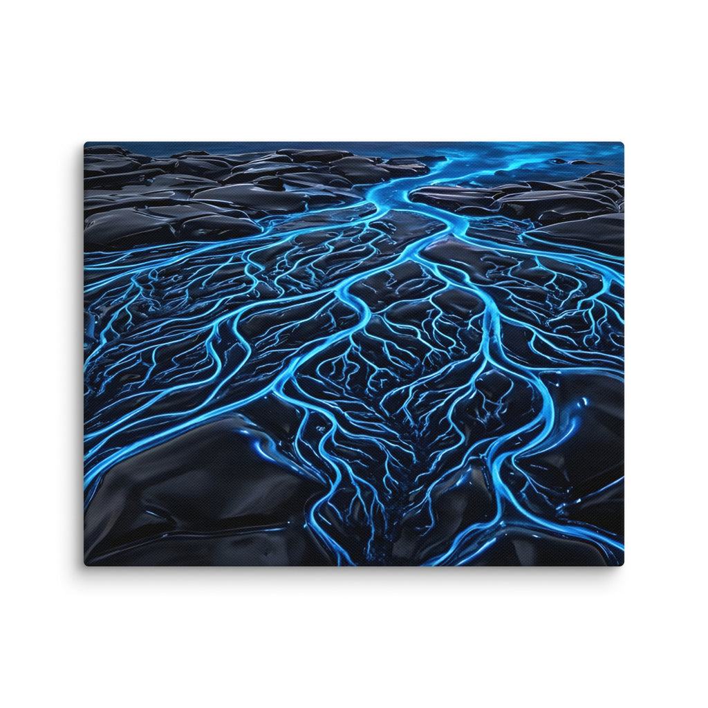 Caldera wall art product image as a canvas print in 16 x 32 inch large size