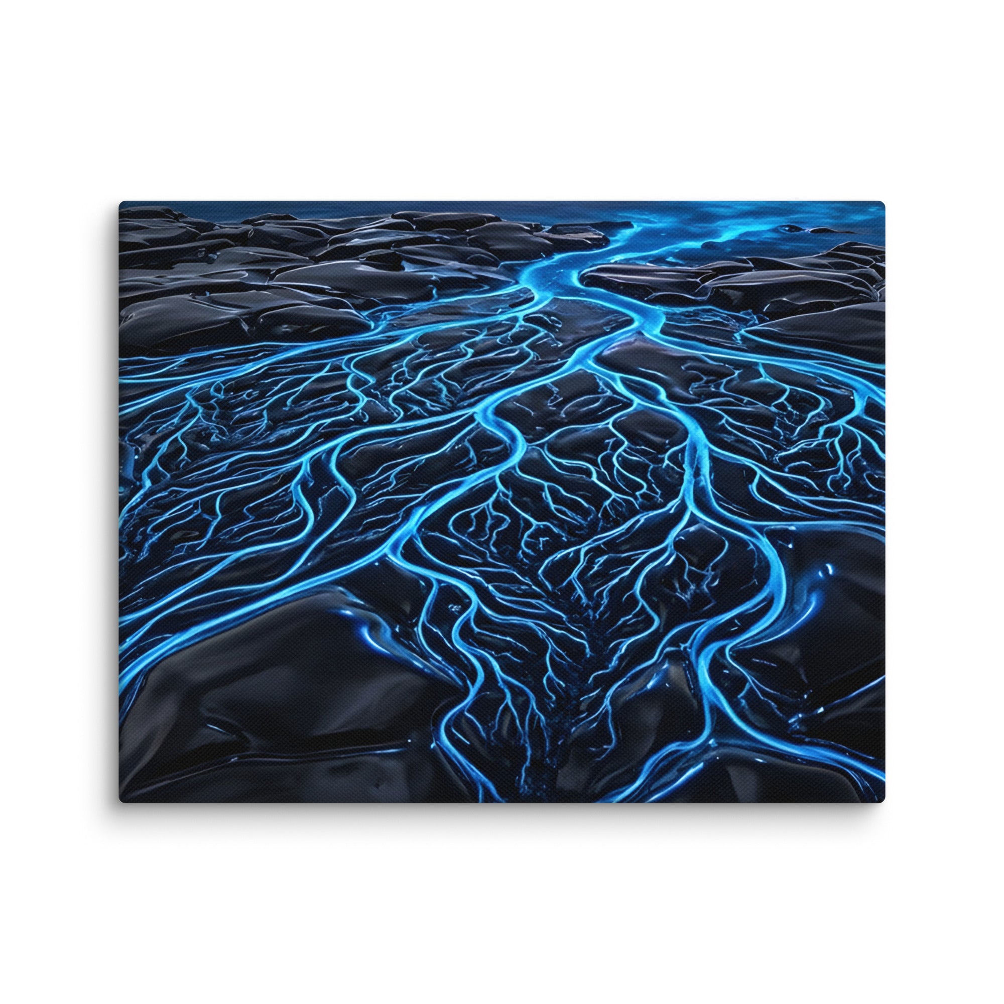 Caldera wall art product image as a canvas print in 16 x 32 inch large size