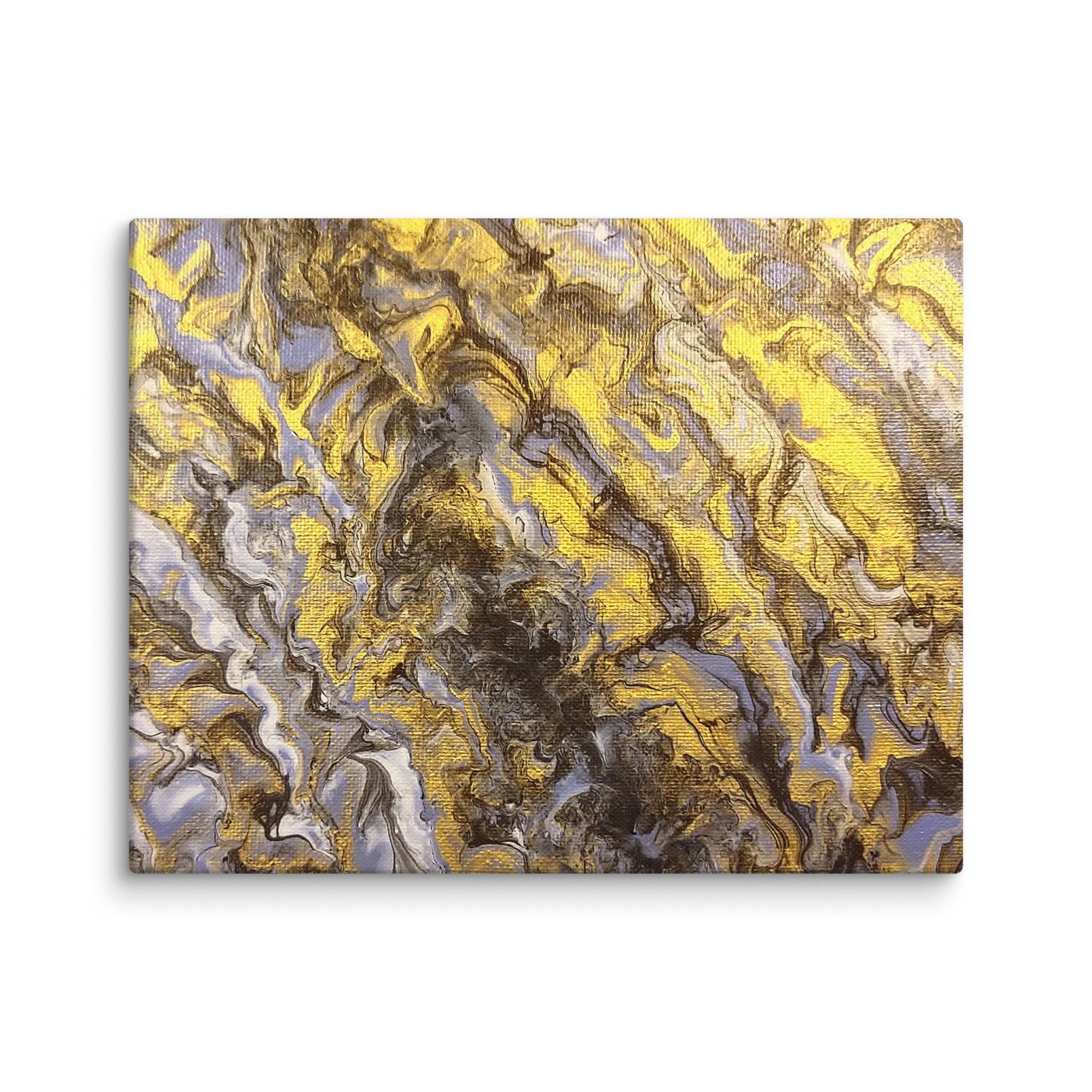 Gold Wave canvas print shown in wall display view in 6 x 6 inch universal size