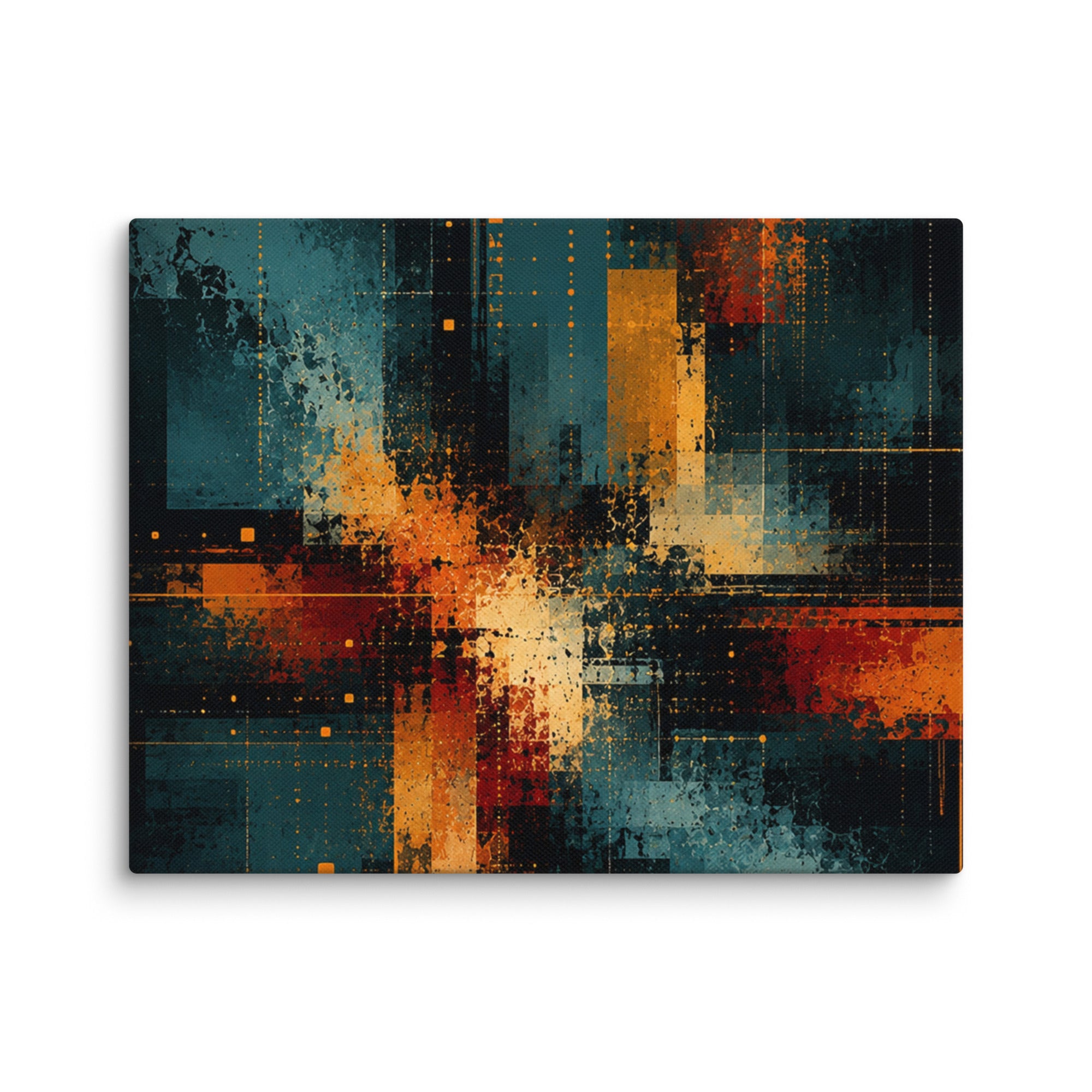 Axion canvas print shown in wall display view in 6 x 6 inch universal size