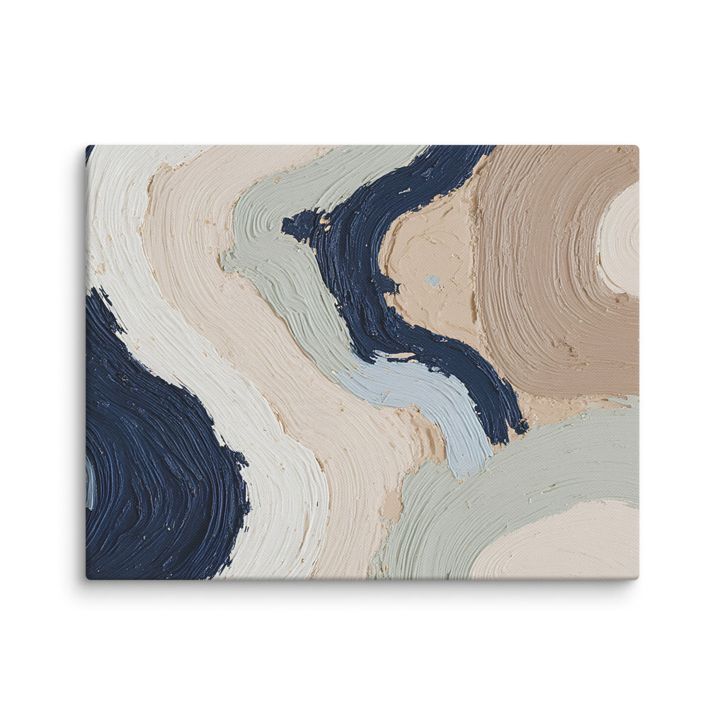 Marl canvas artwork with pale stone and soft clay tones with subtle visual texture, shown on white.