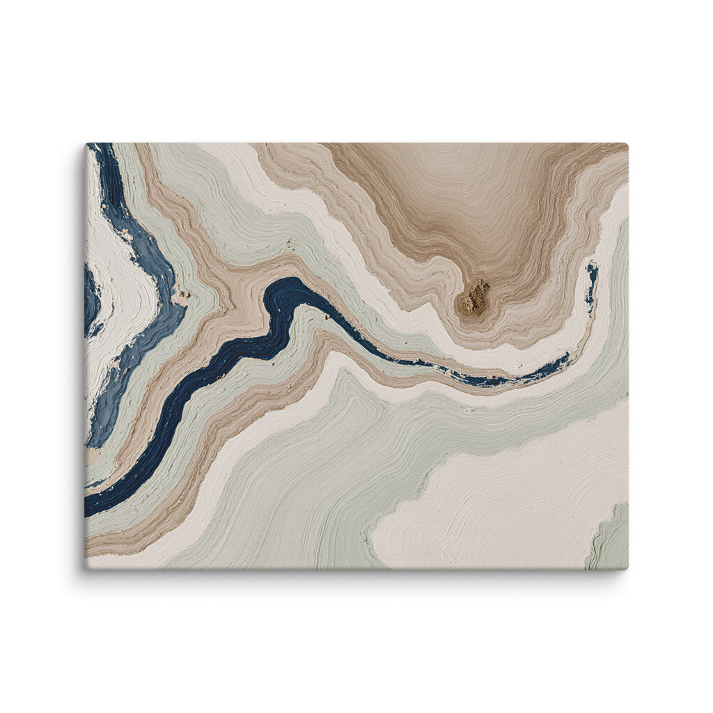 Terrace canvas artwork with stepped stone-like shelves and warm mineral gradients, shown on white.