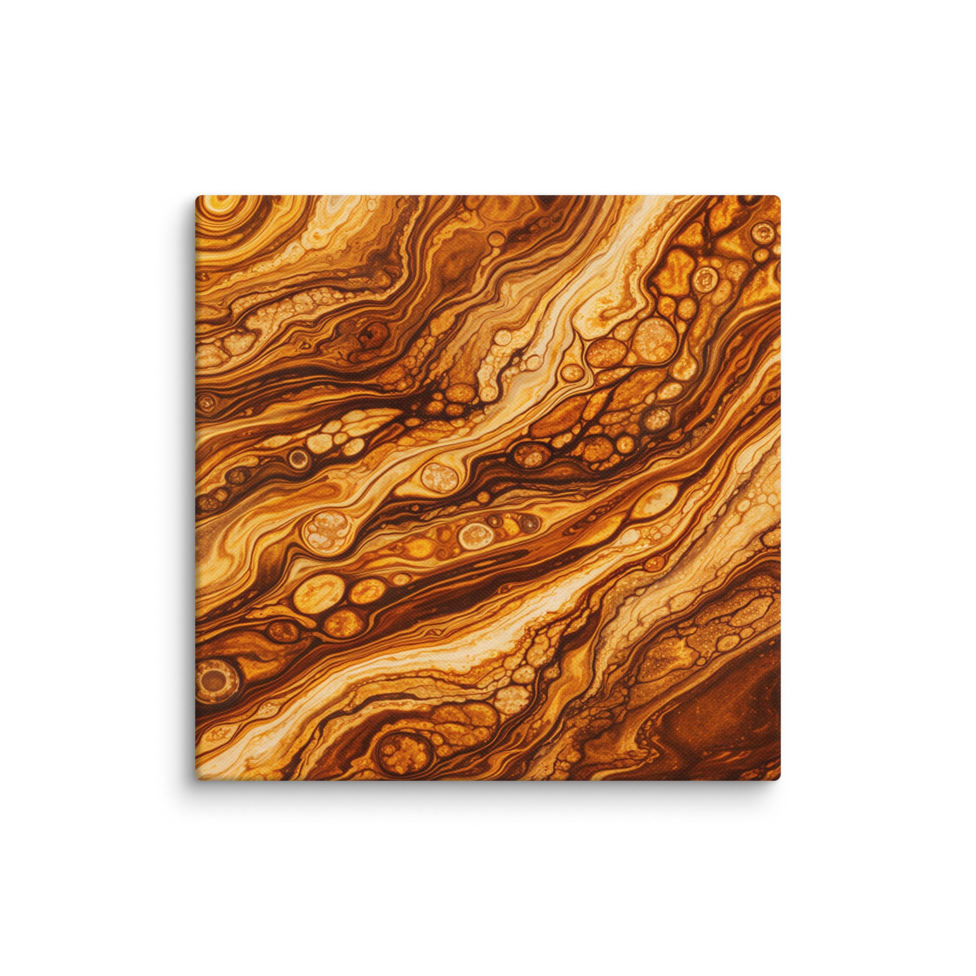 Molten Cells canvas print product mockup in 32 x 32 inch statement piece