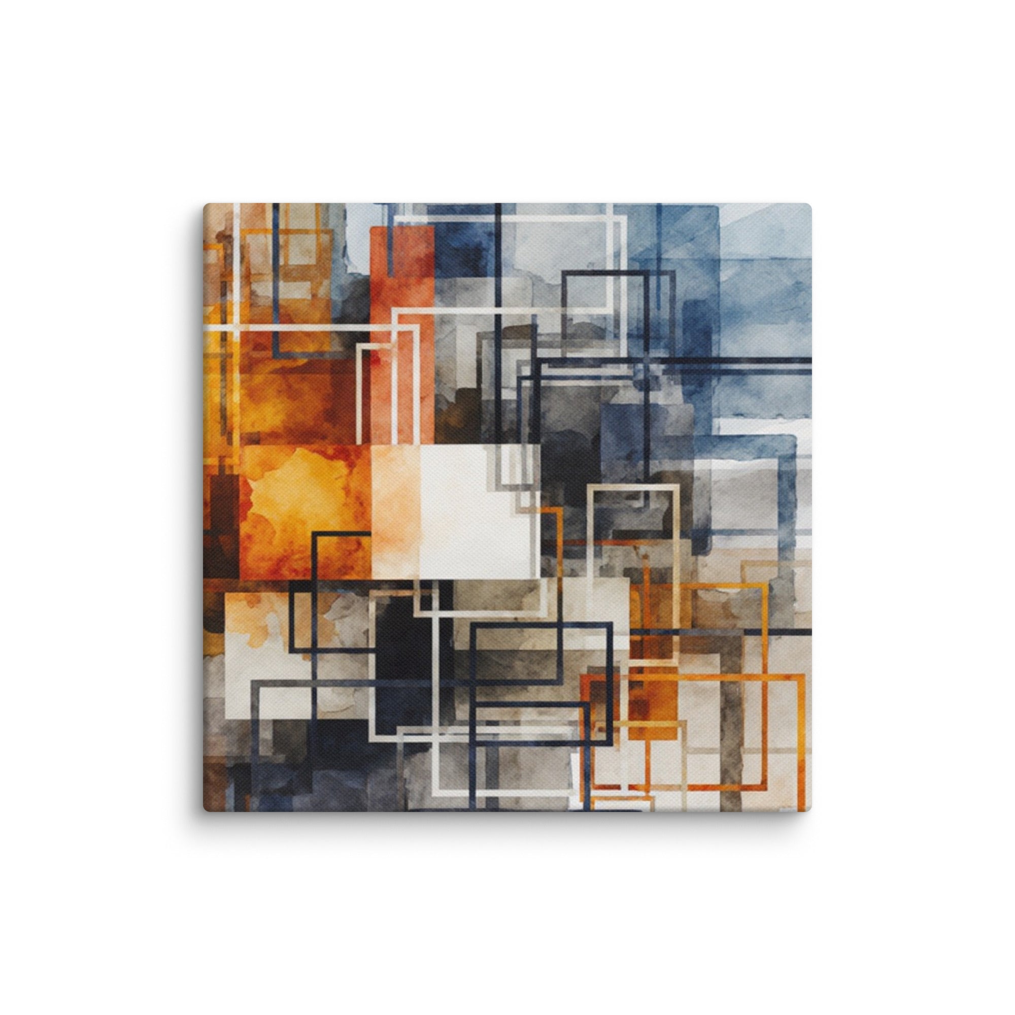 Tessera canvas print shown in wall display view in 32 x 32 inch statement piece