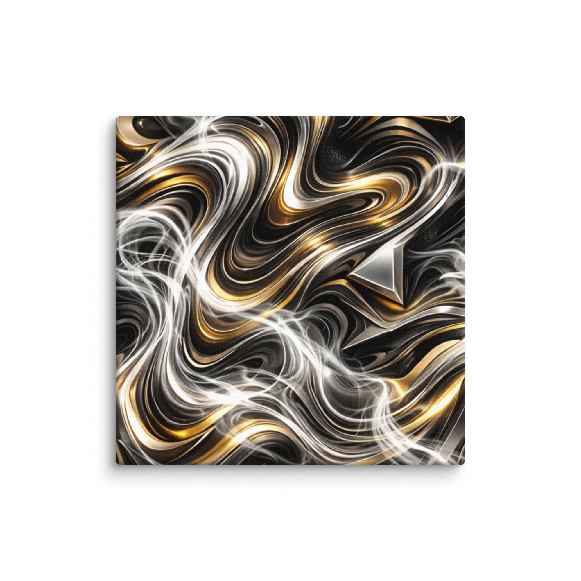 Ouro canvas print shown in wall display view in 32 x 32 inch statement piece