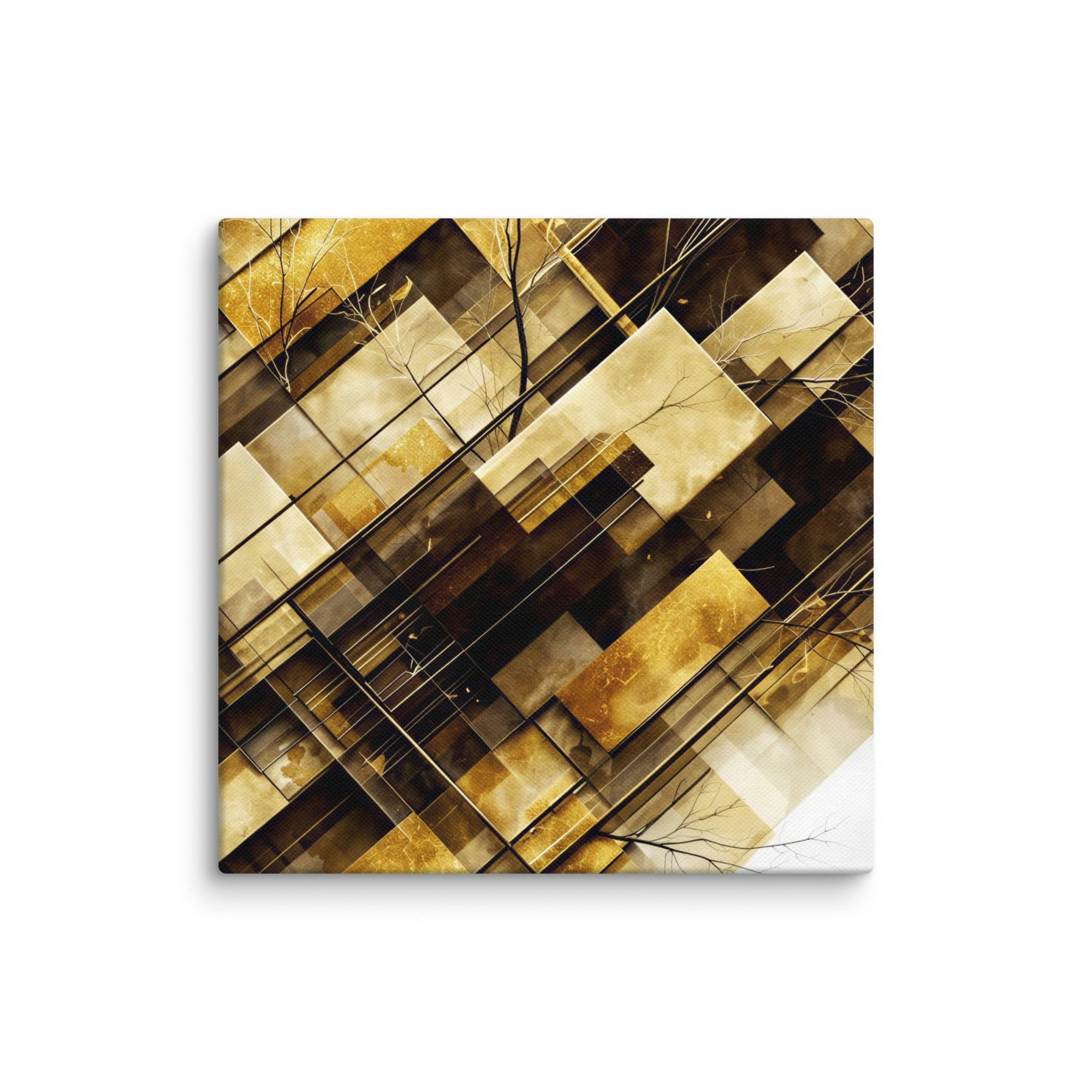 Helios canvas print shown in wall display view in 32 x 32 inch statement piece