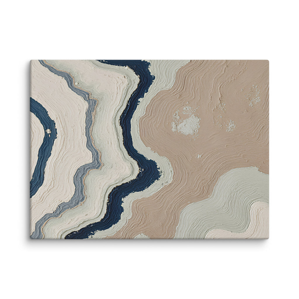 Karst canvas artwork with limestone-like textures and deep charcoal shadows, shown on white.
