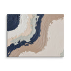Loess canvas artwork with warm ochre, taupe and sandstone-like textures, shown on white.