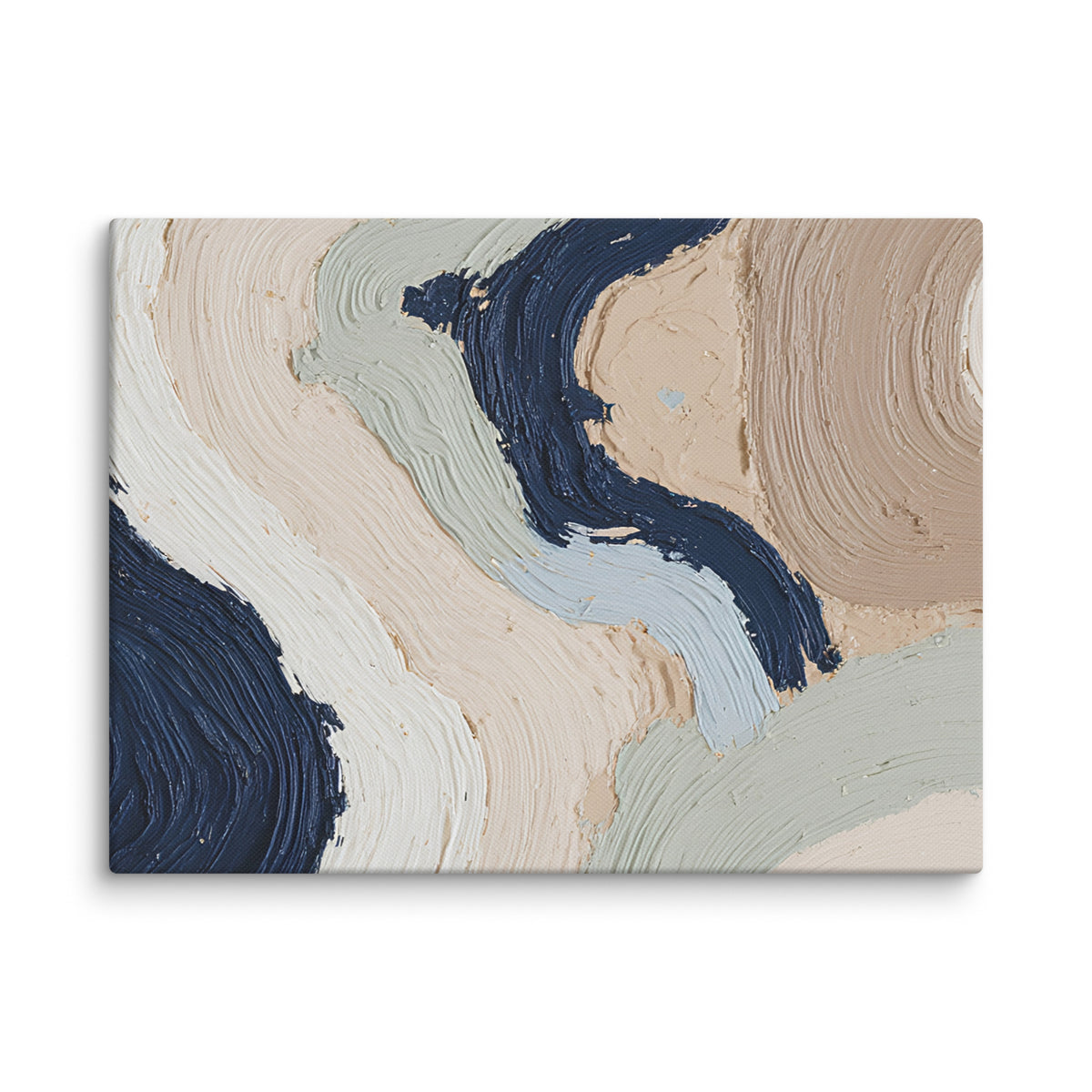 Marl canvas artwork with pale stone and soft clay tones with subtle visual texture, shown on white.