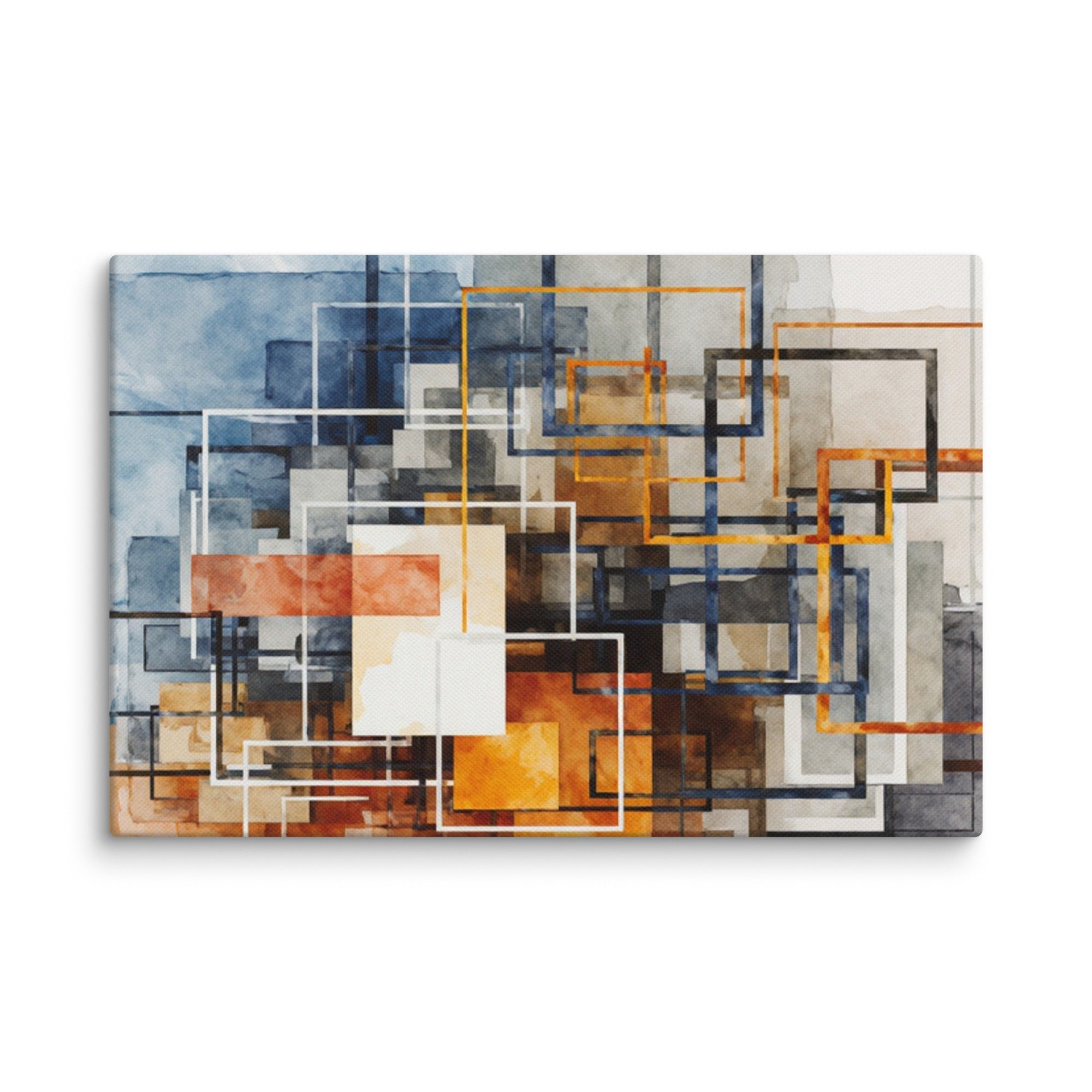 Stratum canvas print shown in wall display view in 12 x 18 inch universal size