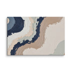 Loess canvas artwork with warm ochre, taupe and sandstone-like textures, shown on white.