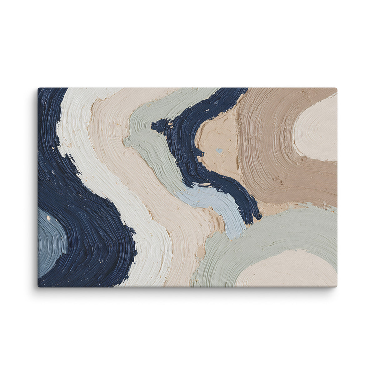 Marl canvas artwork with pale stone and soft clay tones with subtle visual texture, shown on white.