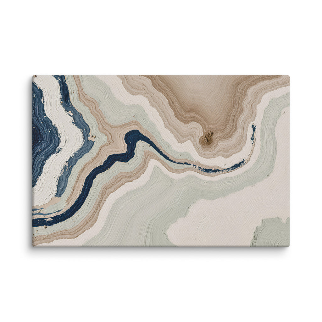 Terrace canvas artwork with stepped stone-like shelves and warm mineral gradients, shown on white.