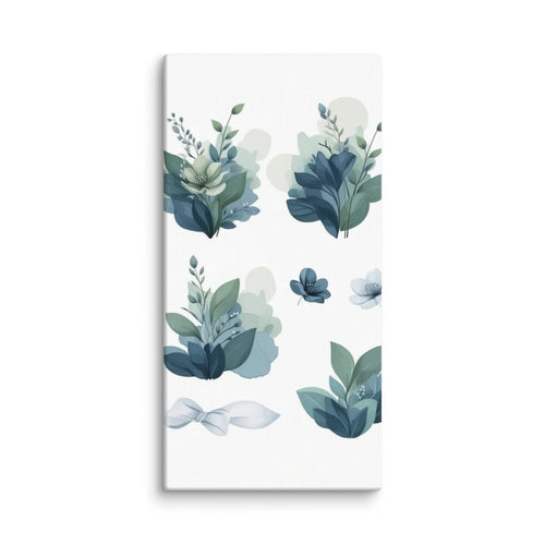 Aurore canvas floral shown in wall display view in 10 x 20 inch universal size