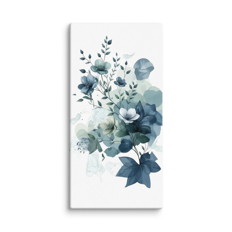 Ivoire Azure Floral Wall Art Mb Canvas premium quality wall art, timeless design many large sizes to chose from. ready to hang
