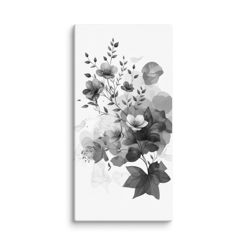 Ivoire Noir Black And White Floral Wall Art Mb Canvas premium quality wall art, timeless design many large sizes to chose from. ready to hang
