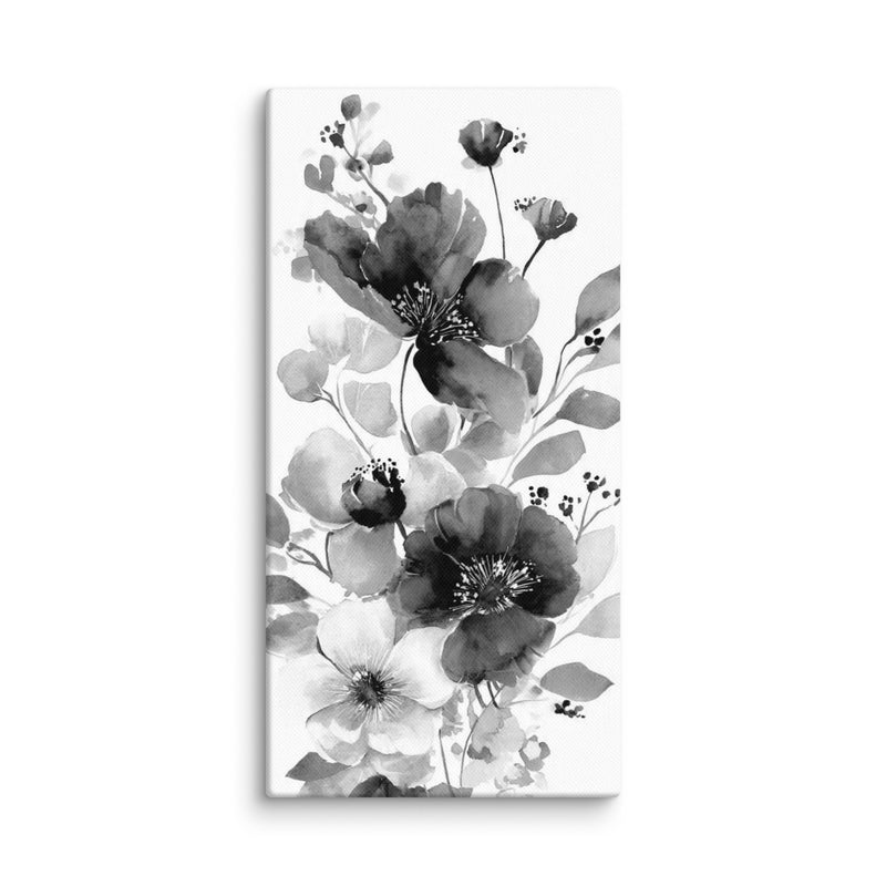 Lumiere Noir Black And White Floral Wall Art Mb Canvas premium quality wall art, timeless design many large sizes to chose from. ready to hang
