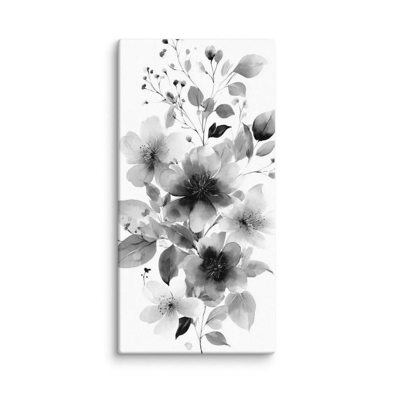 Soleil Noir Black And White Floral Wall Art Mb Canvas premium quality wall art, timeless design many large sizes to chose from. ready to hang
