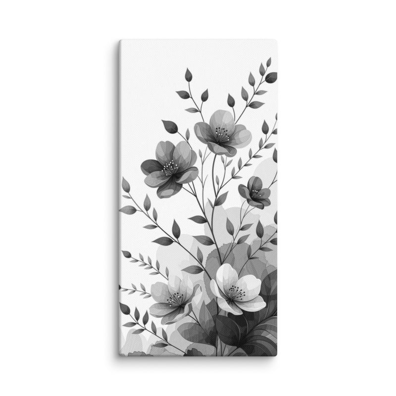 Velours Noir Black And White Floral Wall Art Mb Canvas premium quality wall art, timeless design many large sizes to chose from. ready to hang
