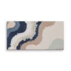 Loess canvas artwork with warm ochre, taupe and sandstone-like textures, shown on white.