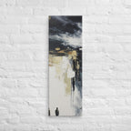 Figures in the White, tall wrapped canvas print: two figures in a white field with dark gestural marks above.