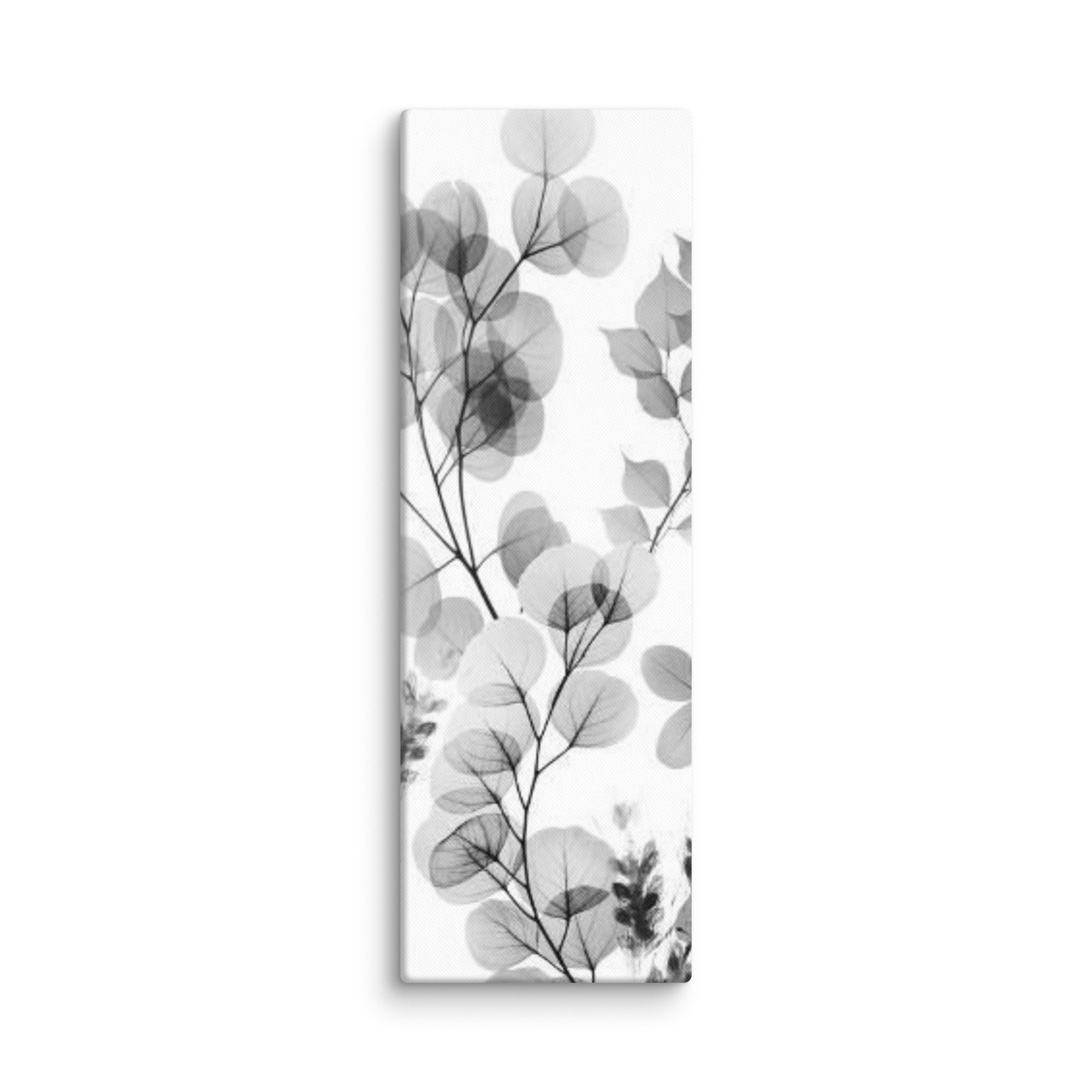 Fleur wall art product image as a canvas black and white floral in 12 x 24 inch universal size
