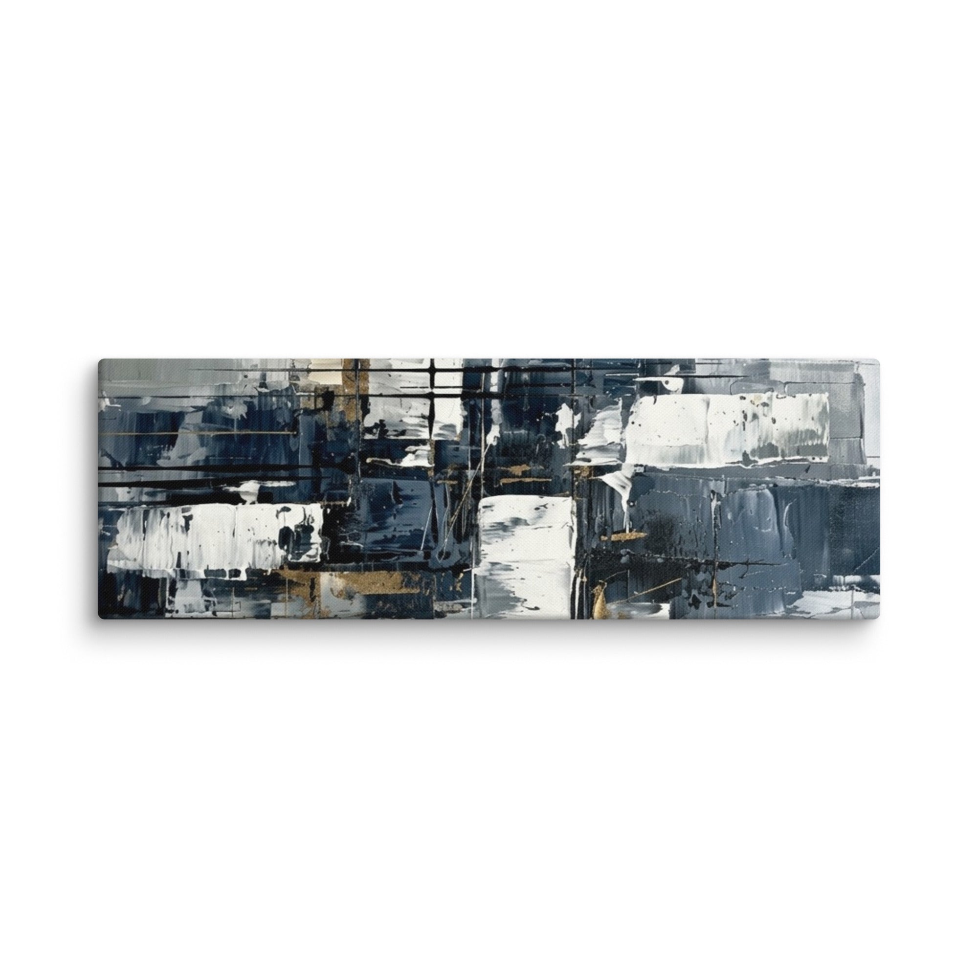 Calamity canvas uw shown in wall display view in 12 x 36 inch large size
