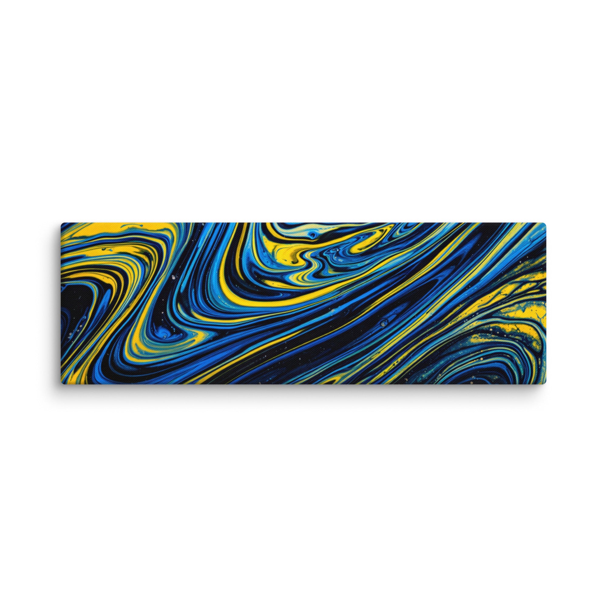 Coralflow canvas uw shown in wall display view in 12 x 36 inch large size