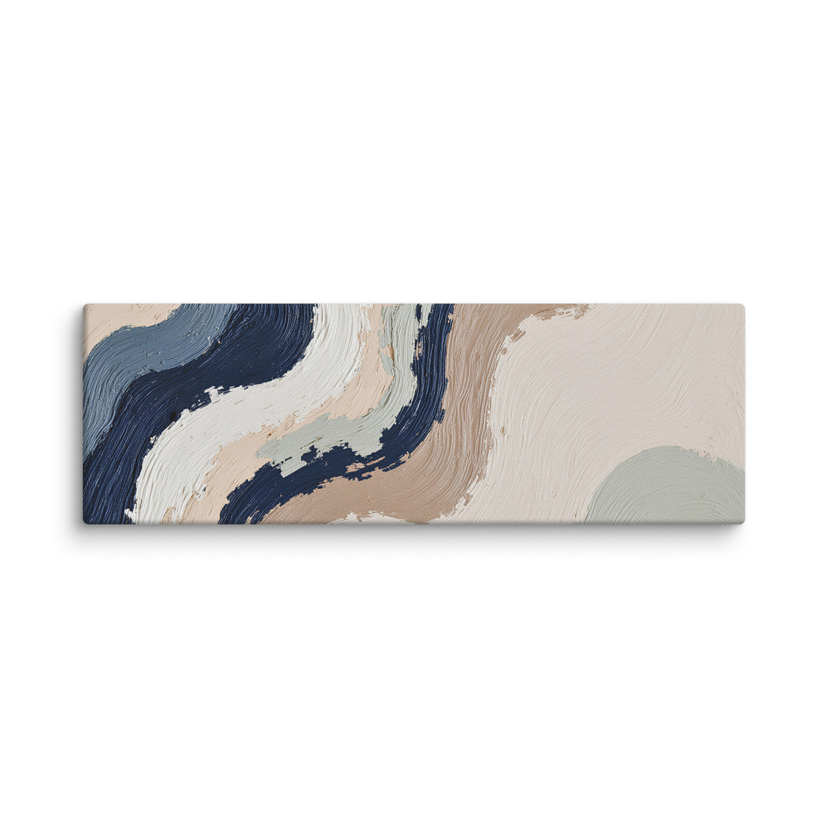 Loess canvas artwork with warm ochre, taupe and sandstone-like textures, shown on white.
