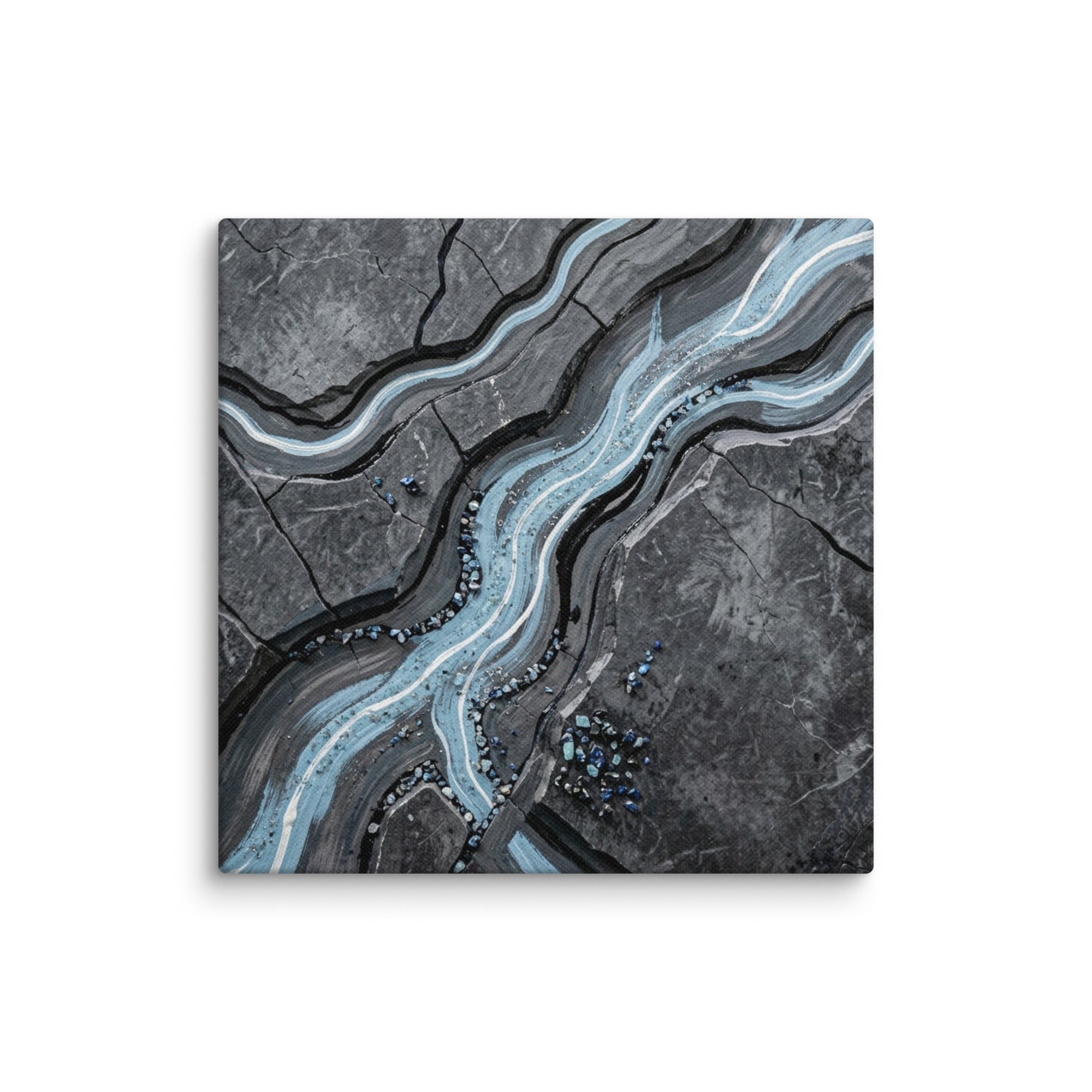 Viscosity canvas print with product details shown in 14 x 14 inch universal size