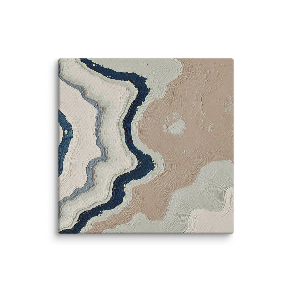 Karst canvas artwork with limestone-like textures and deep charcoal shadows, shown on white.