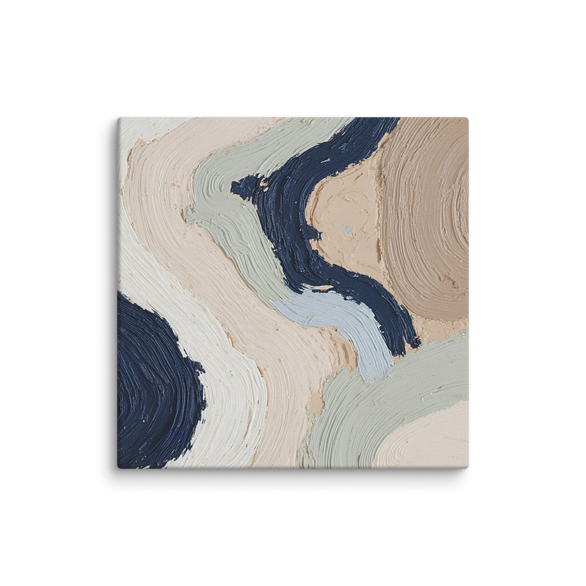 Marl canvas artwork with pale stone and soft clay tones with subtle visual texture, shown on white.