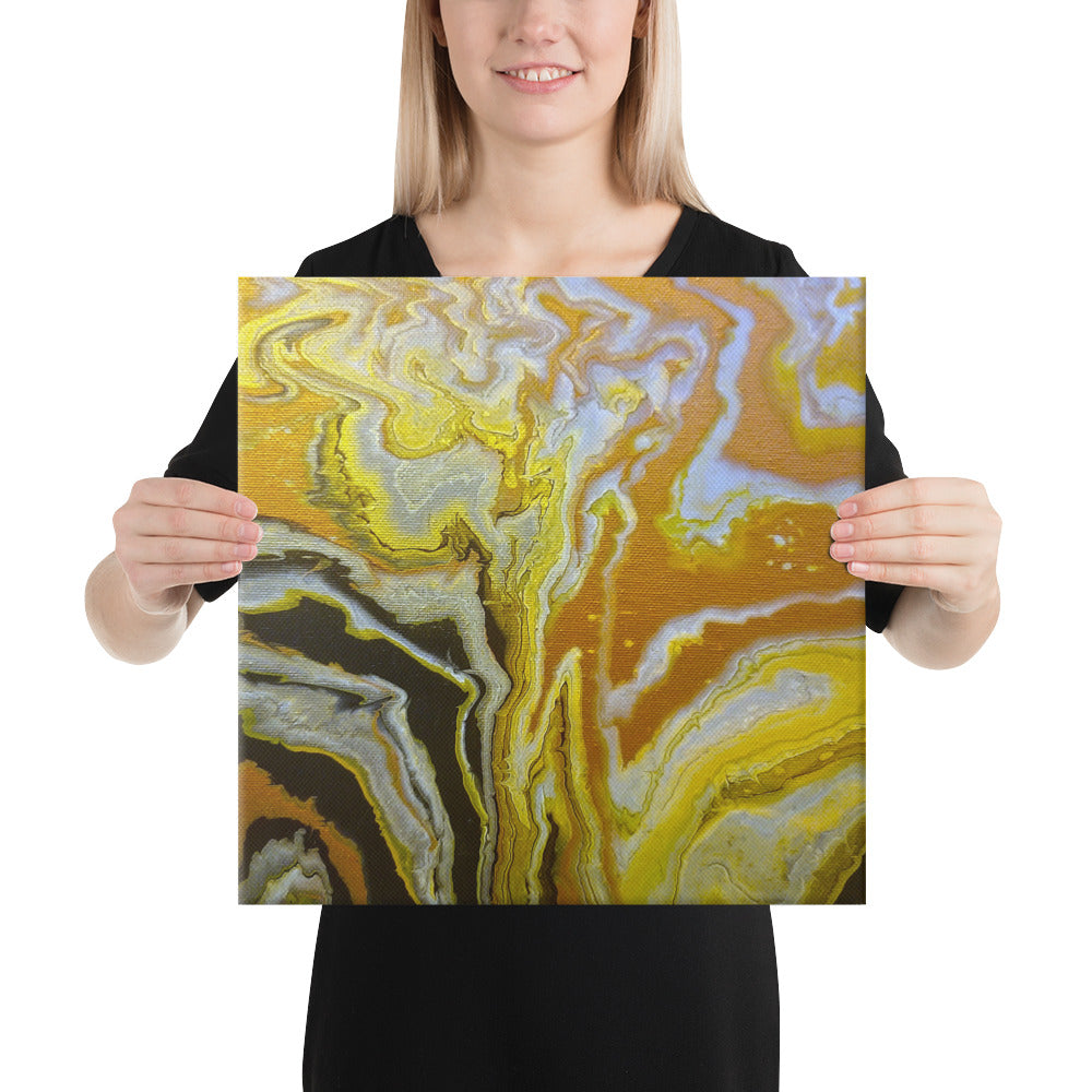 Golden Surge wall art product image as a canvas print in 16 x 16 inch universal size