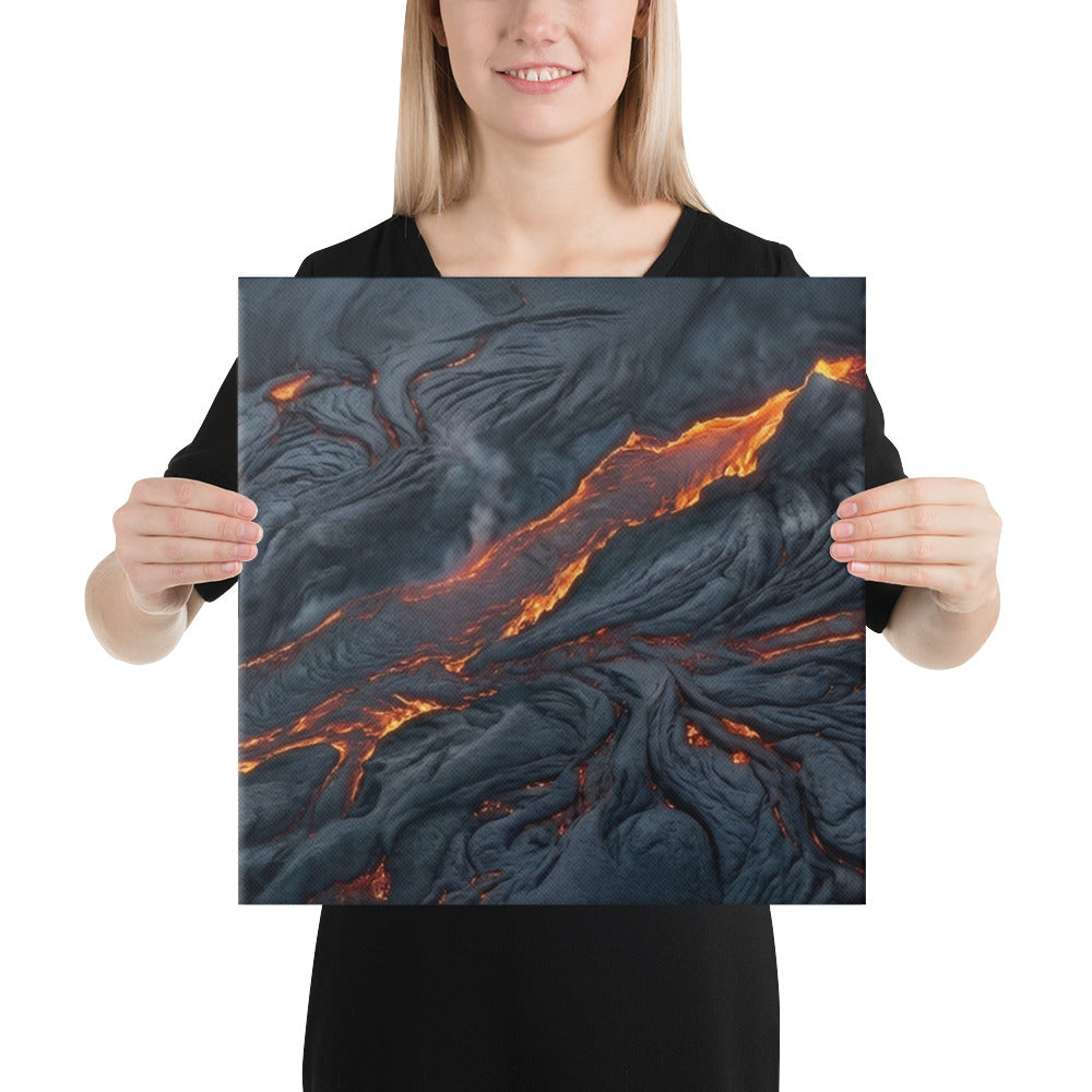 Molten canvas print with product details shown in 14 x 14 inch universal size