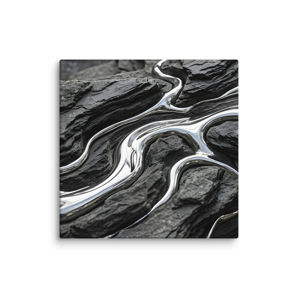 Basalt canvas print product mockup in 32 x 32 inch statement piece
