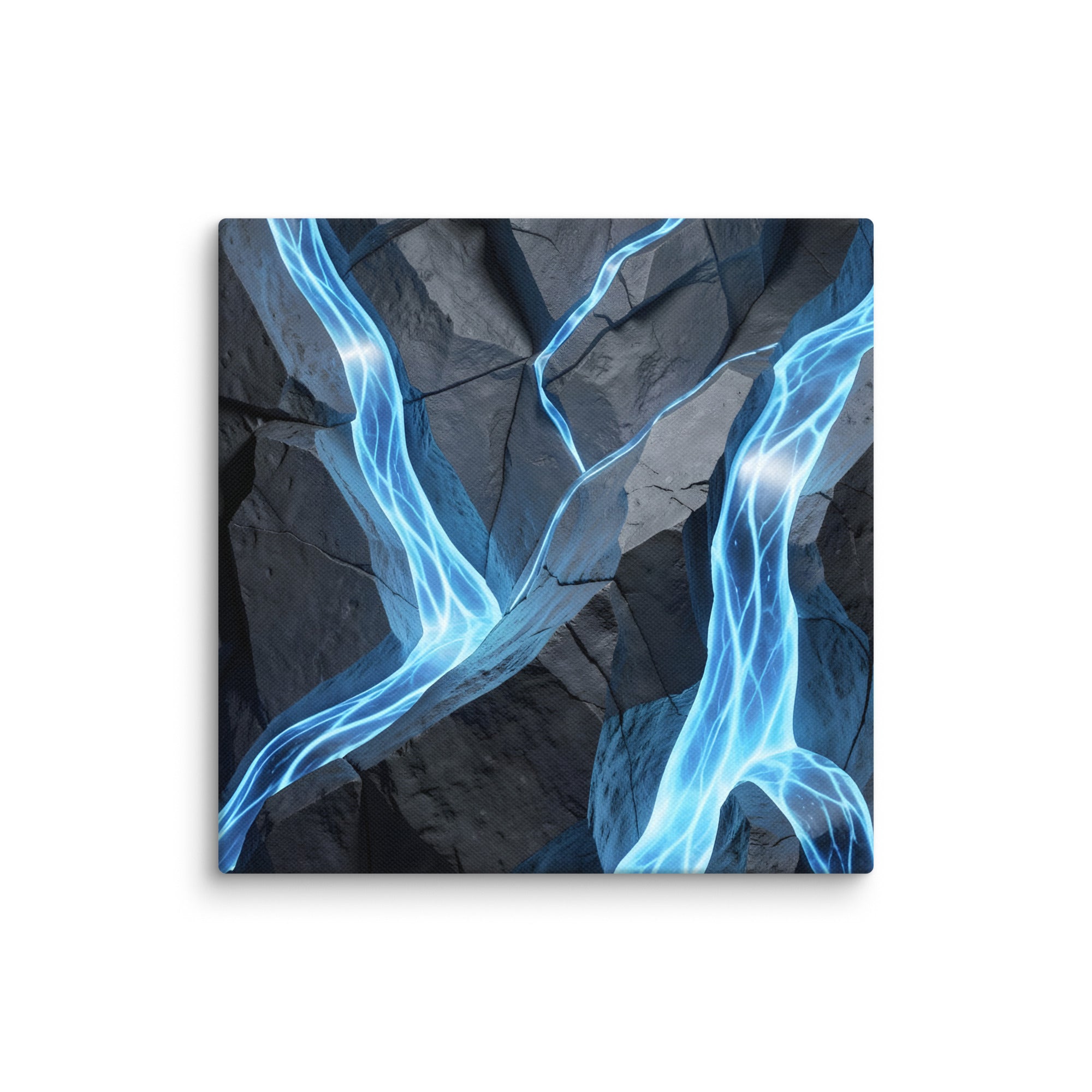 Tephra canvas print with product details shown in 37 x 37 inch statement piece