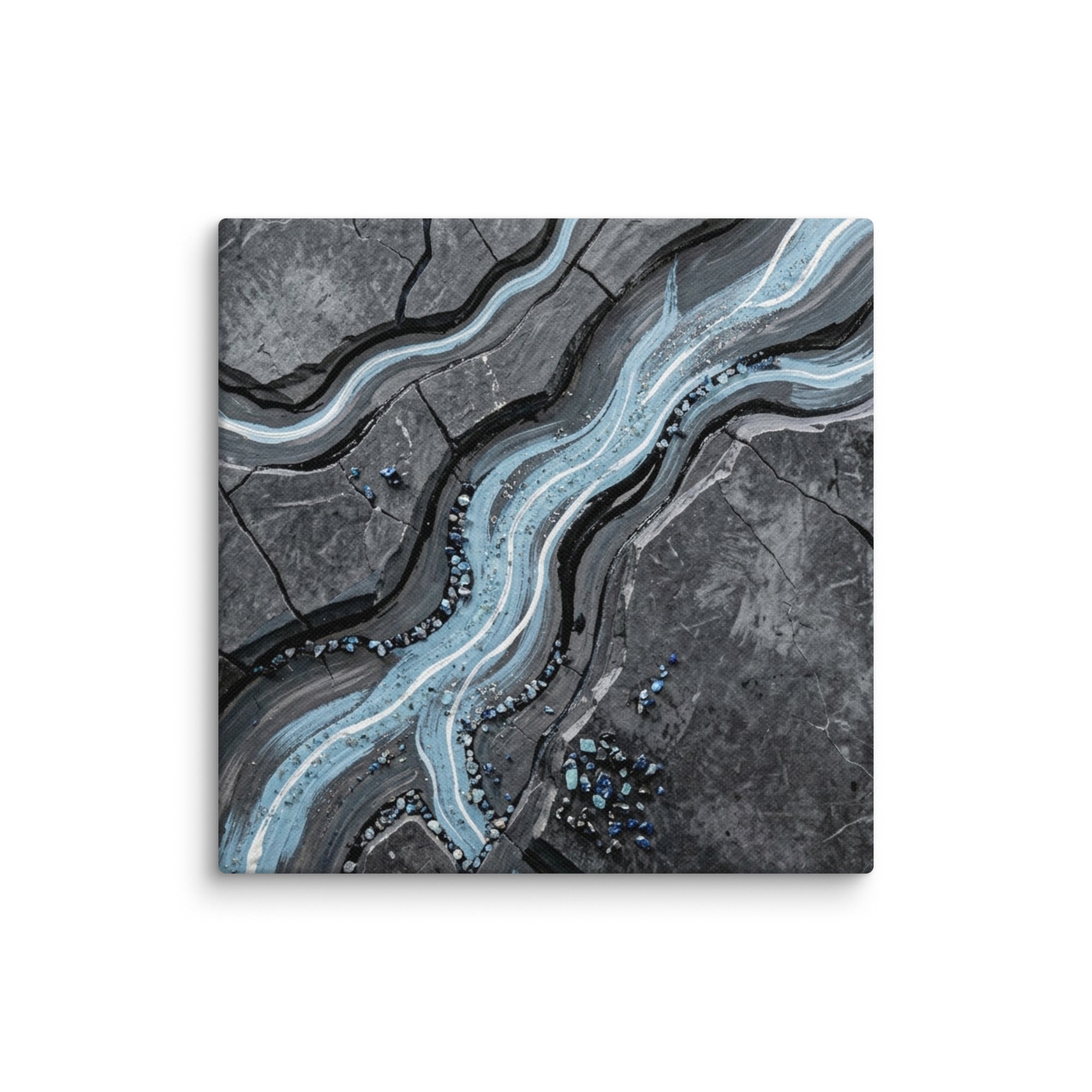 Viscosity canvas print with product details shown in 37 x 37 inch statement piece