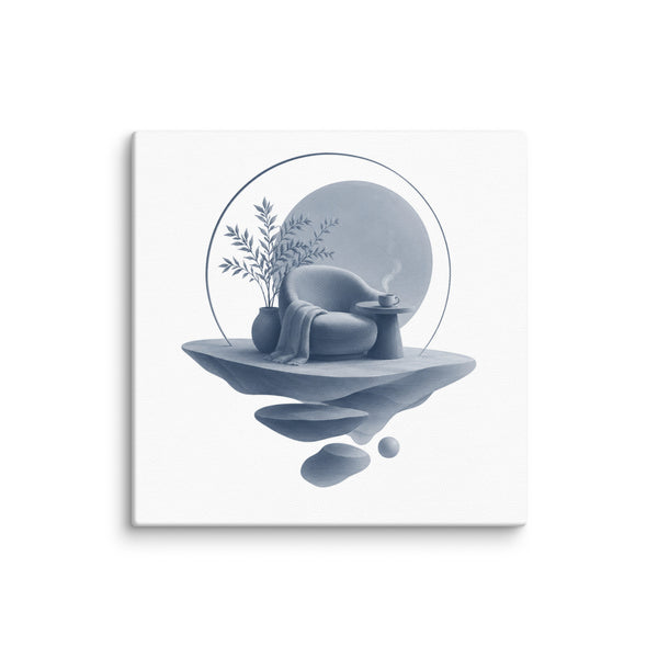 Slate XIV canvas print shown in wall display view in 6 x 6 inch universal size