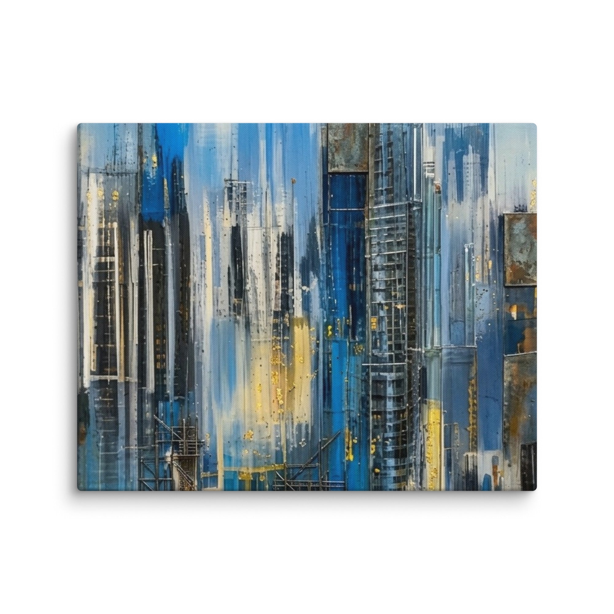 Facade canvas print product mockup in 37 x 37 inch statement piece