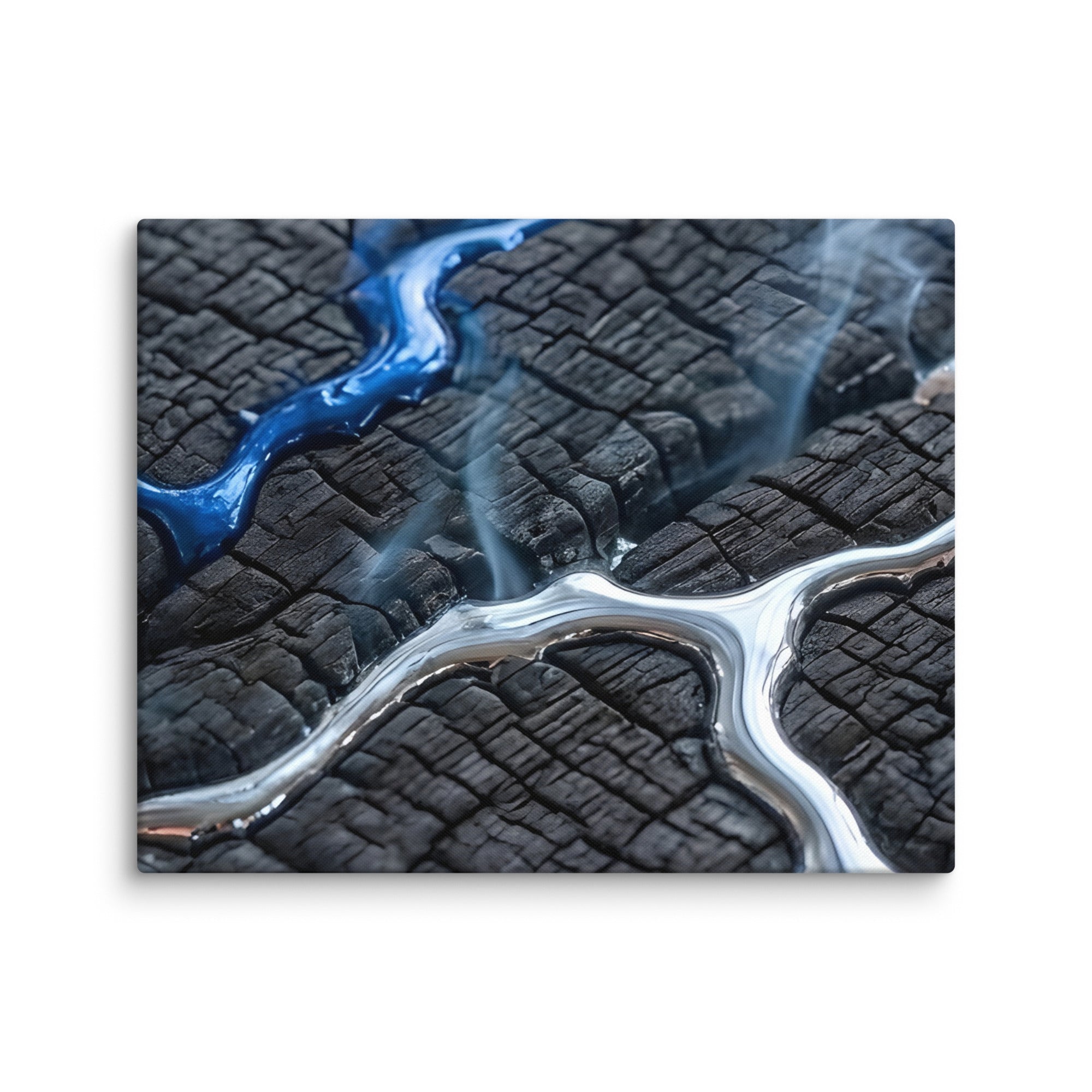 Rhyolite canvas print with product details shown in 37 x 37 inch statement piece