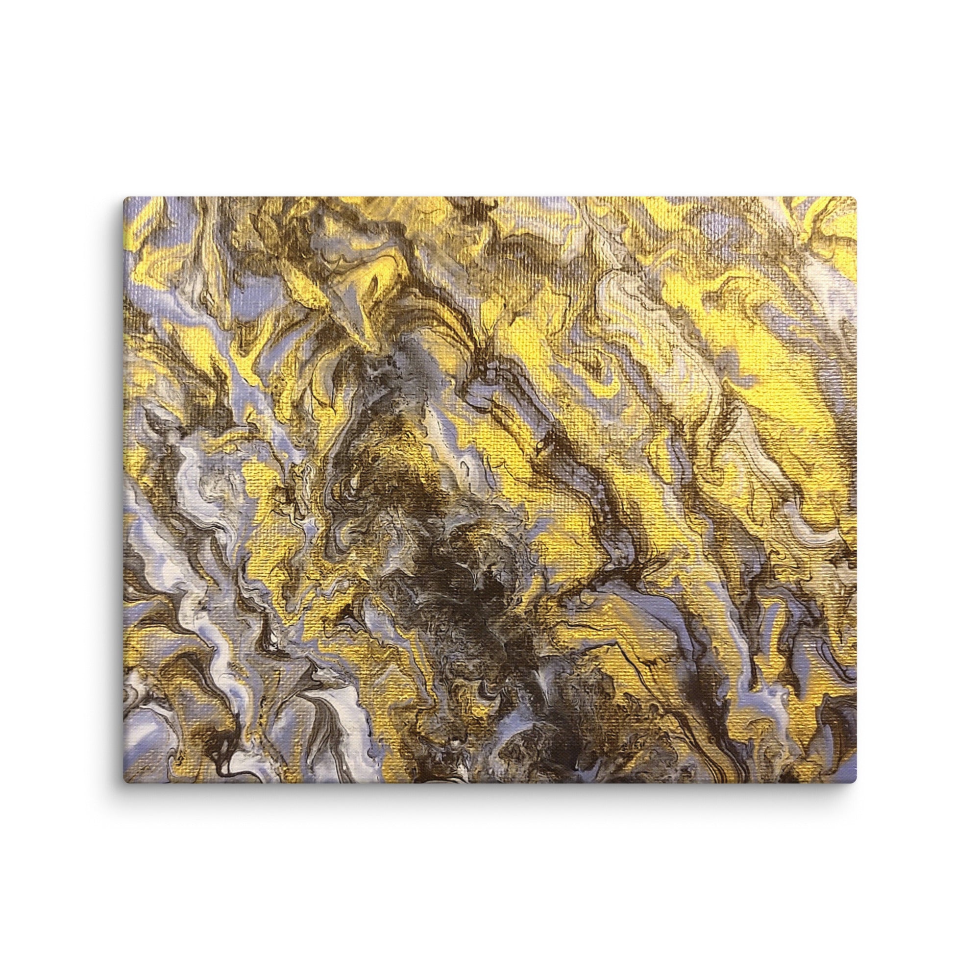 Gold Wave canvas print wall display image in 37 x 37 inch statement piece