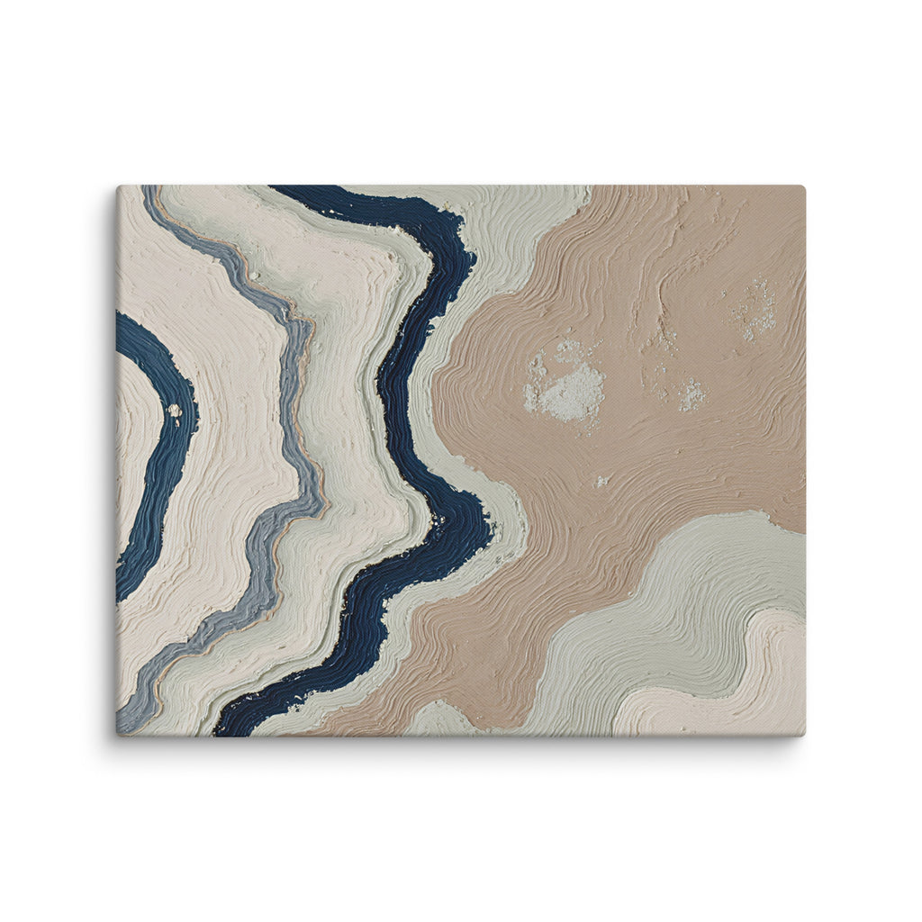 Karst canvas artwork with limestone-like textures and deep charcoal shadows, shown on white.
