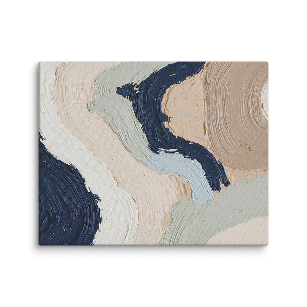 Marl canvas artwork with pale stone and soft clay tones with subtle visual texture, shown on white.