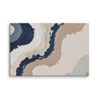 Loess canvas artwork with warm ochre, taupe and sandstone-like textures, shown on white.